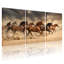Ensemble de 3 tableaux sur toile représentant des chevaux au galop dans un paysage désertique poussiéreux-1952438285