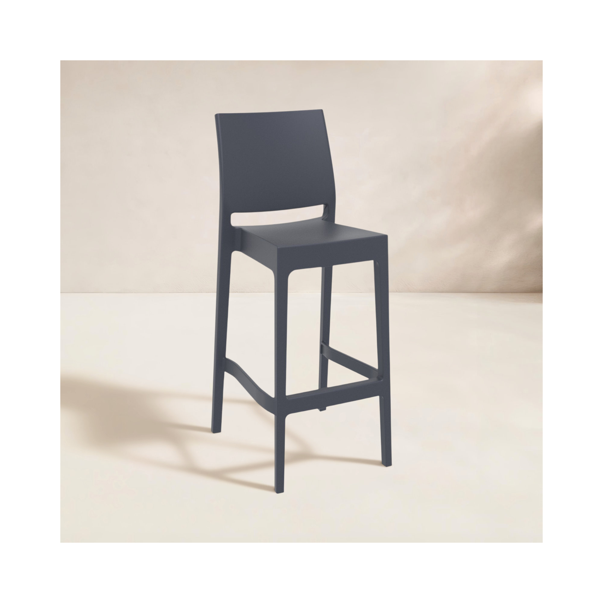 Adrienne Outdoor Bar Stool, Dark Gray, 29.5"