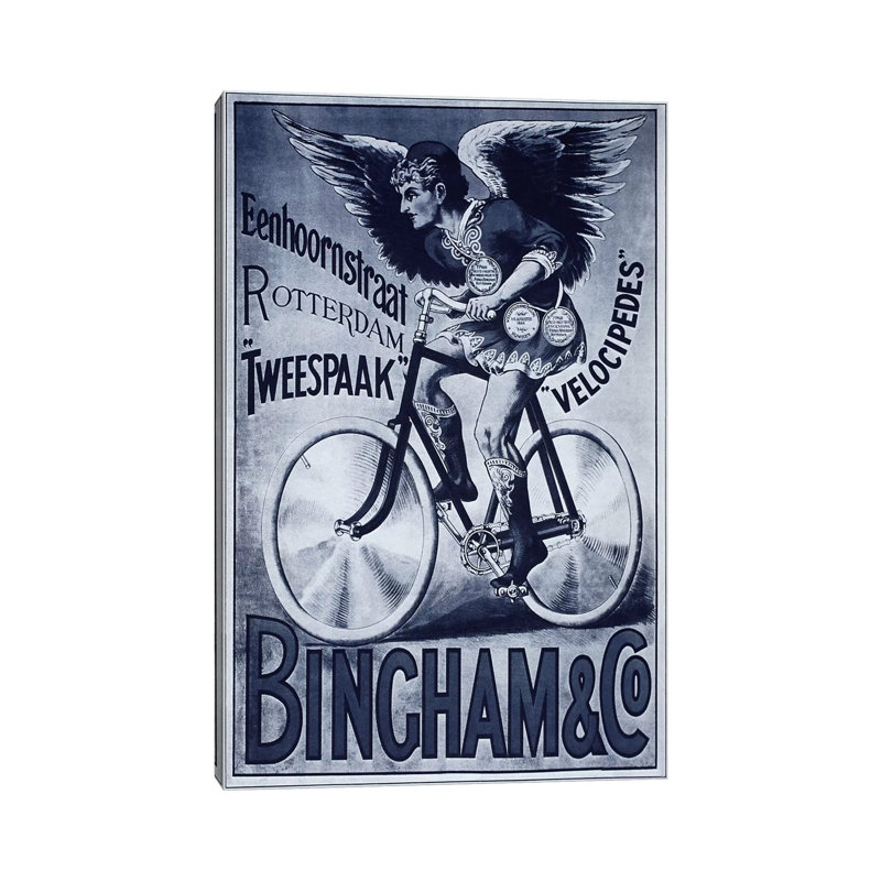 Bincham & Co. Bicycle Advertising Vintage Poster by Unknown Artist - Wrapped Canvas Print, 20.32 cm H x 30.48 cm W
