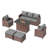 Samya 7 - Person Outdoor Conversation Sets All-Weather Firepit Seating Group With Cushions-101754883