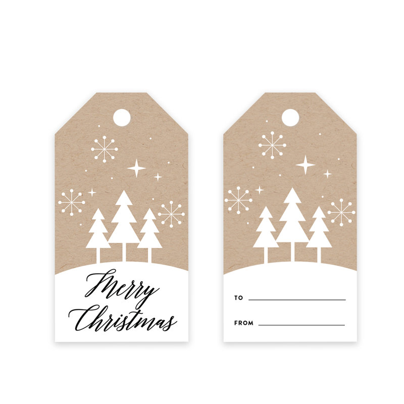  Étiquettes pour cadeau de Noël «Merry Christmas»