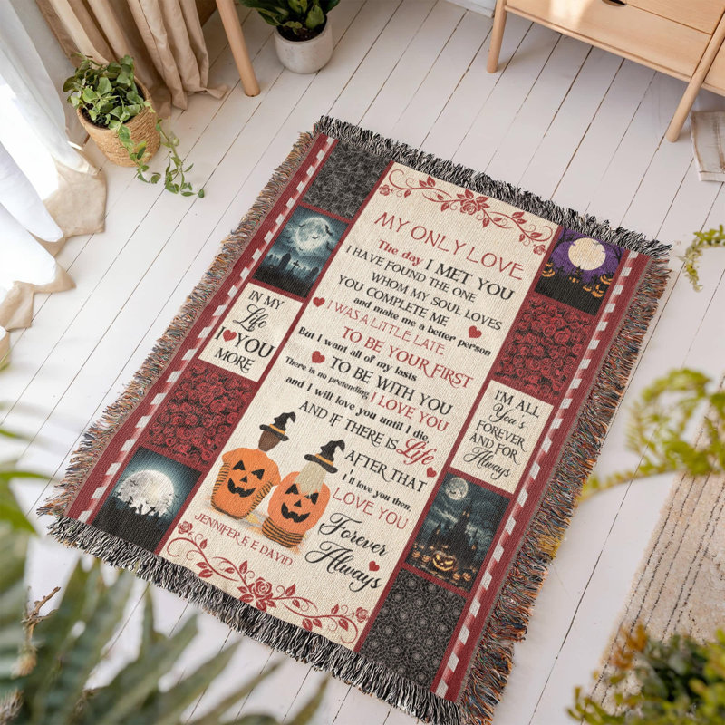 Couverture personnalisée Halloween Love, 50 po x 60 po