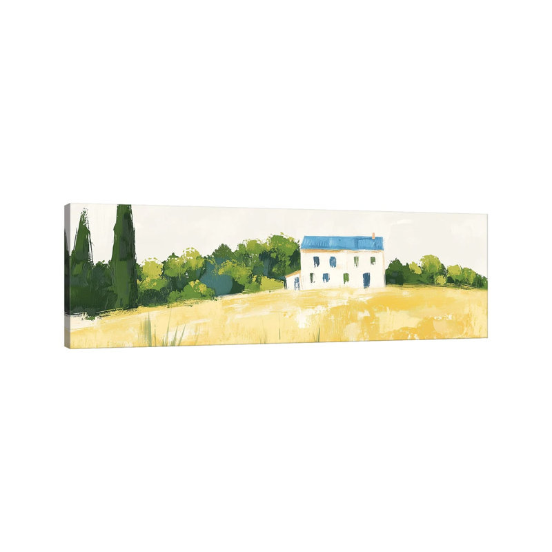 La maison d'été - reproduction d'art murale - toile tendue, 36 po x 12 po, Toile tendue avec châssis, Sans cadre