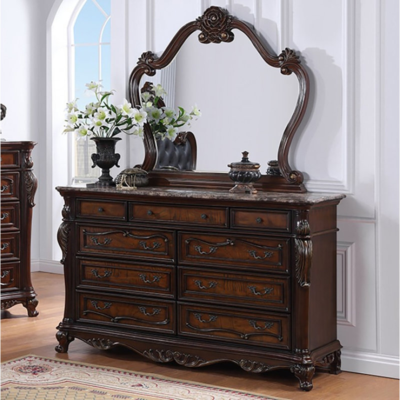 Commode 9 tiroirs Granntam, Brun