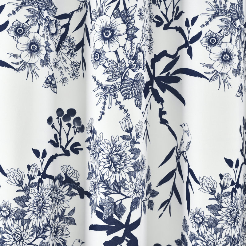 Rideau de douche Guinn, Bleu marine / blanc