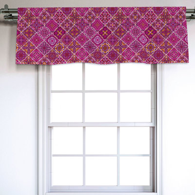 Sateen Damask Ruffled Window Valance