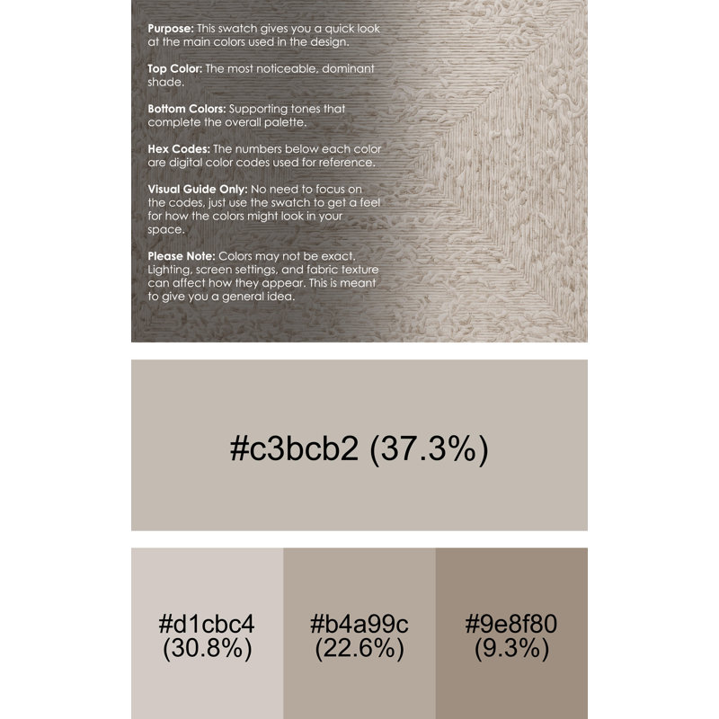 Machine Washable Beige Area Rug, Square 3'