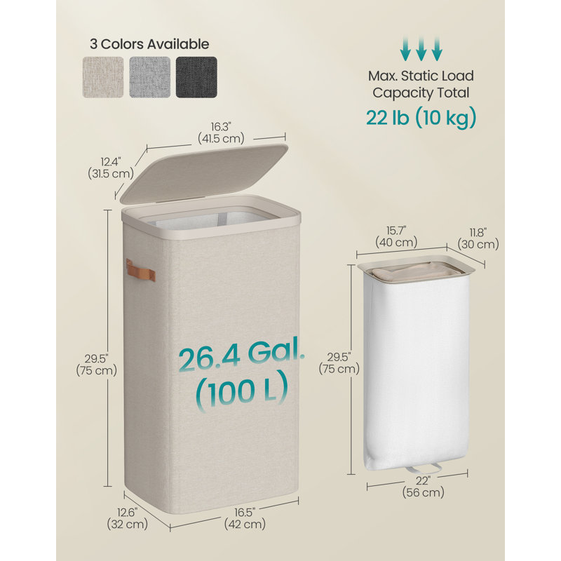 Fabric Laundry Hamper, Beige