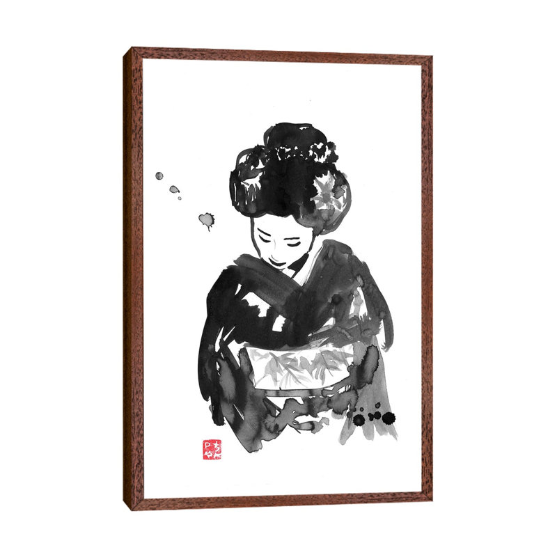 Take A Bow by Péchane - Print on Canvas, 101.6 cm H x 66.04 cm W, Classic Brown Wood Framed