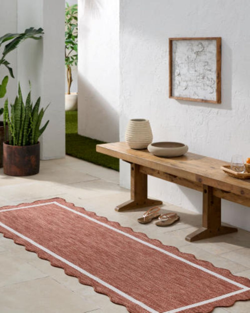 Skiles Beige Outdoor Rug, Rectangle 7'10.5" x 10'0.1"