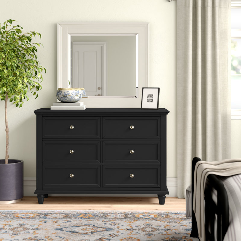 Izavion 54'' W 6 - Drawer Dresser, Vulcan Black