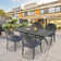 5-Piece Cast Aluminum Outdoor Dining Set With Rectangular Table And Random Color Seat Cushions