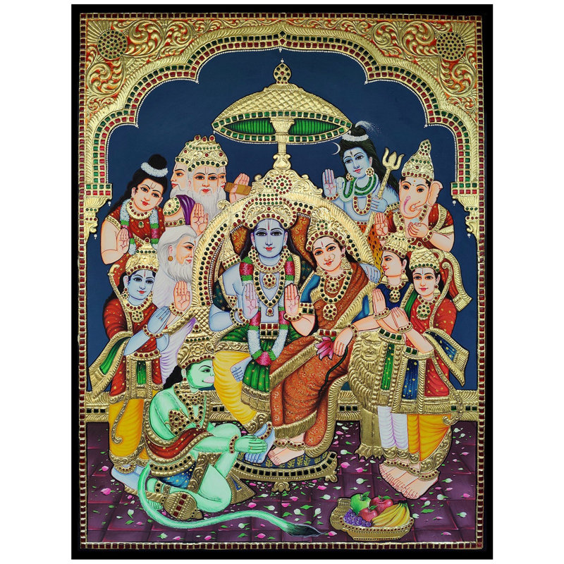 Ram Darbar | Peinture de Tanjore par My Angadi | Pour la décoration murale