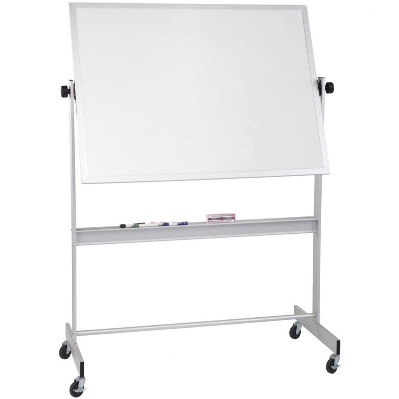 Deluxe Reversible CommClad Melamine Freestanding Whiteboard, 48" x 60"