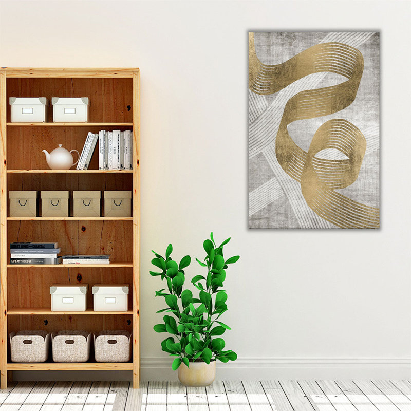 Golden Ribbon 1 - reproduction d'art sur toile, H 48 po x l 32 po