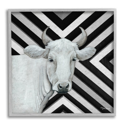 " White Cattle Chevron Stripes " by Britt Hallowell