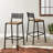 Bar Stools, Set Of 2 Bar Chairs, Tall Bar Stools With Backrest, Industrial In Party Room, Rustic Brown And Black
