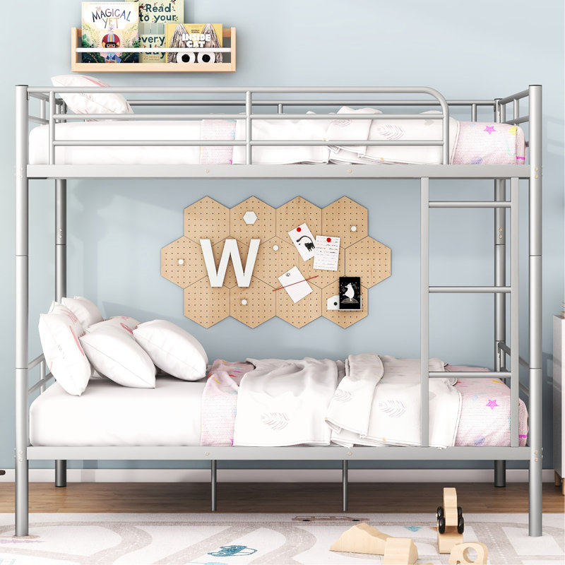 Lit superposé double Sliver - idéal pour les chambres à coucher, Double, Argent
