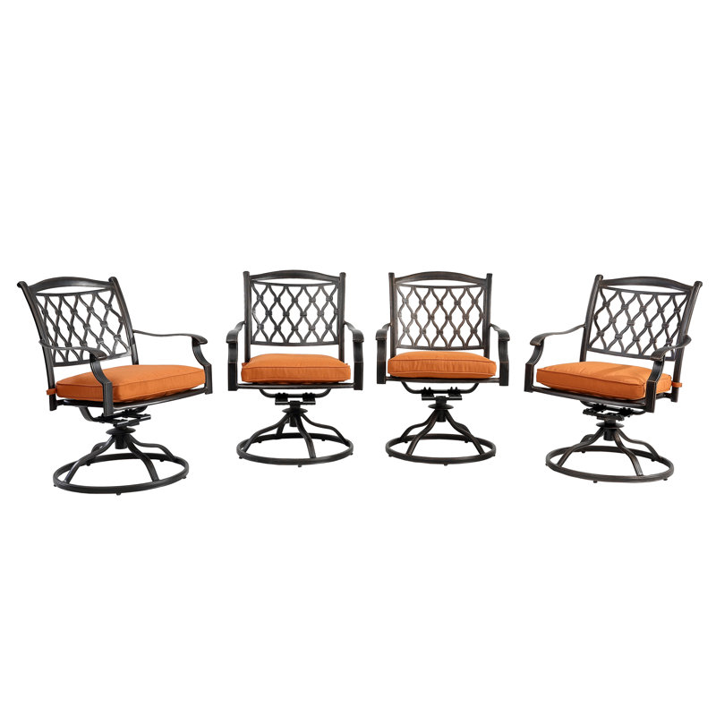 Chaise de patio pivotante avec coussins Banski, Orange