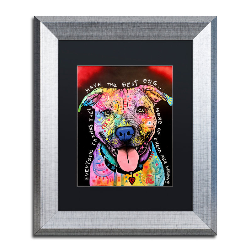 « best dog », impression, Noir, H 14 po x l 11 po x P 0,5 po, Cadre argenté