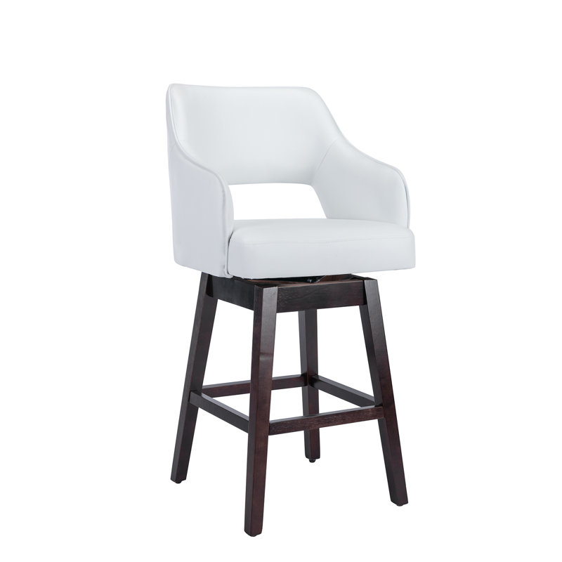 Tabouret de comptoir pivotant Elser, Café noir, Blanc