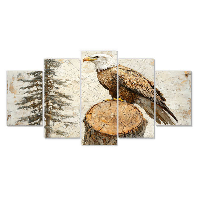 Aigle, esprit du vent dans la forêt - aigle, art mural - ensemble de décoration murale moderne