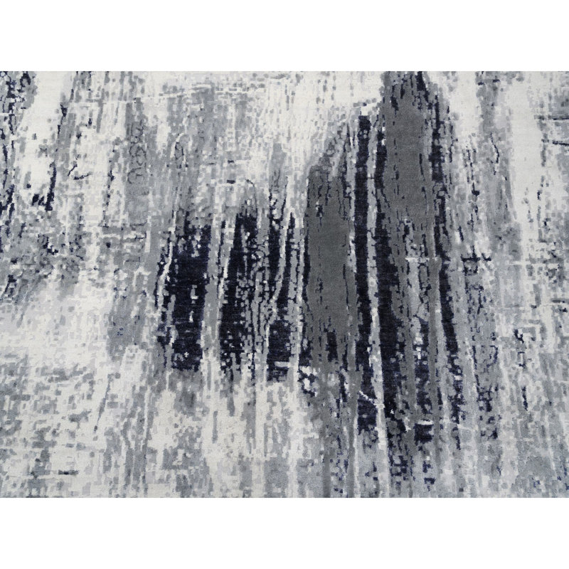 One-of-a-Kind Rectangle 12'0" X 18'1" New Age Area Rug in Gray
