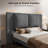 Corduroy Upholstered Bed with  Tall Upholstered Headboard-1119244426-1119244437