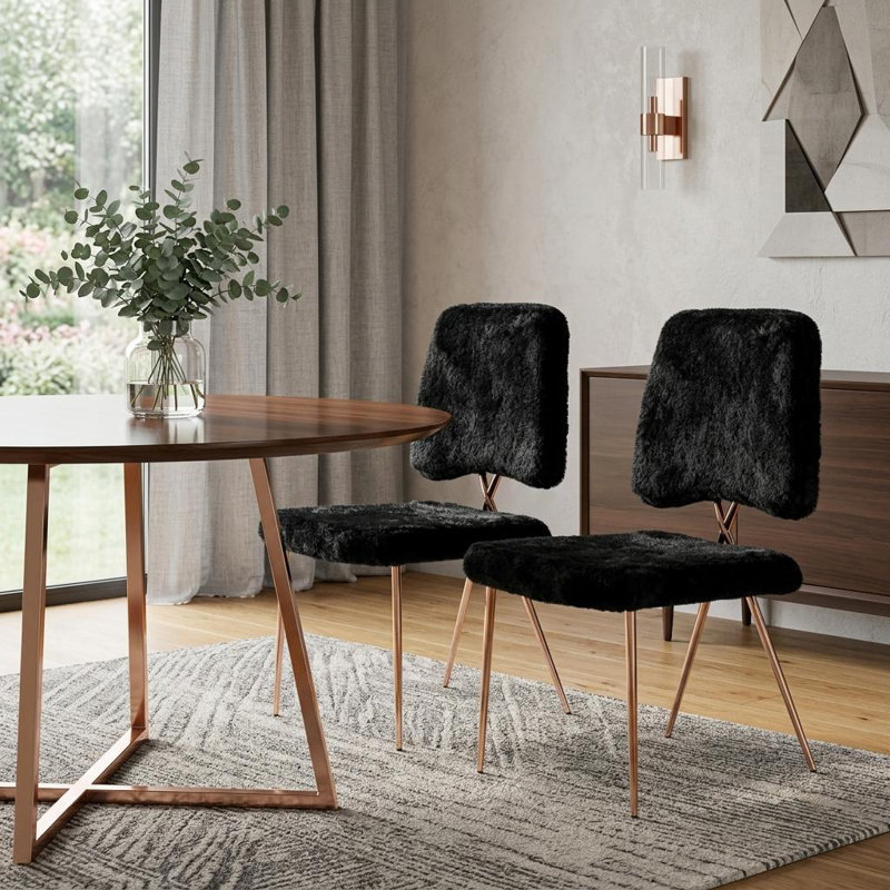 Chaise rembourrée Simone, Noir