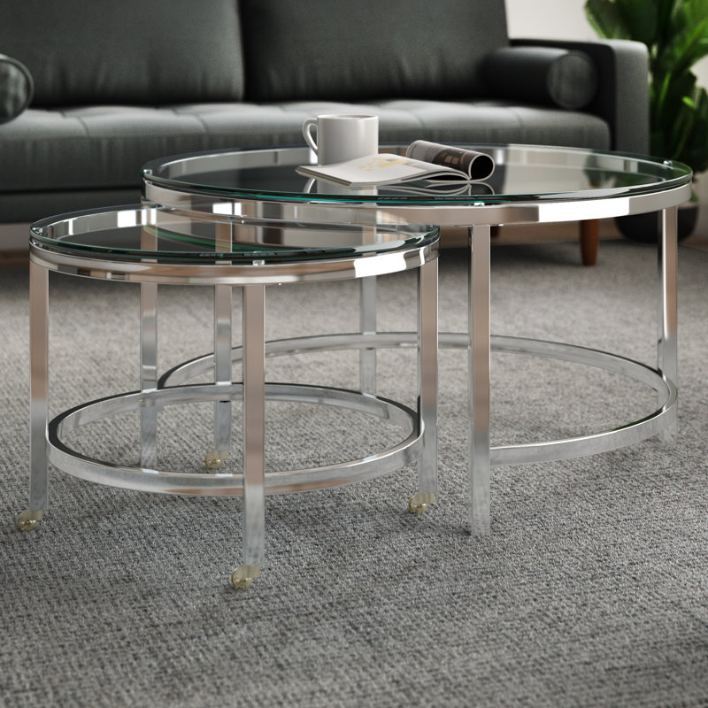 Betteanne Glass Top Nesting Coffee Table