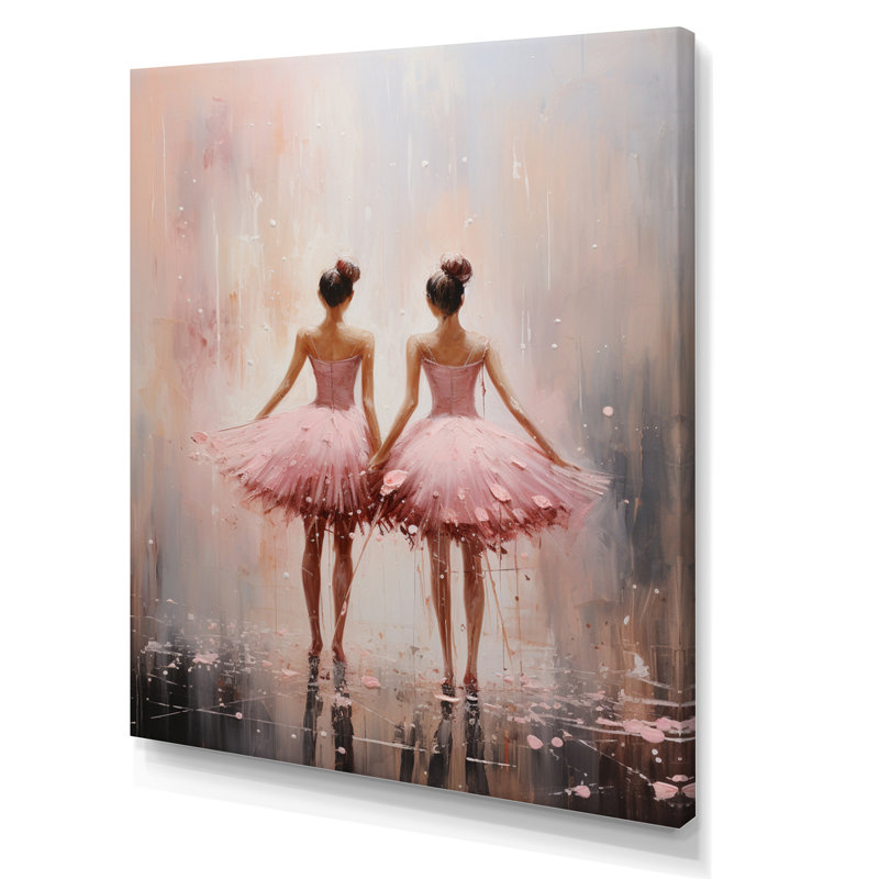 Danse de ballet rose II - impression, H 32 po x l 16 po x P 1 po, Toile tendue