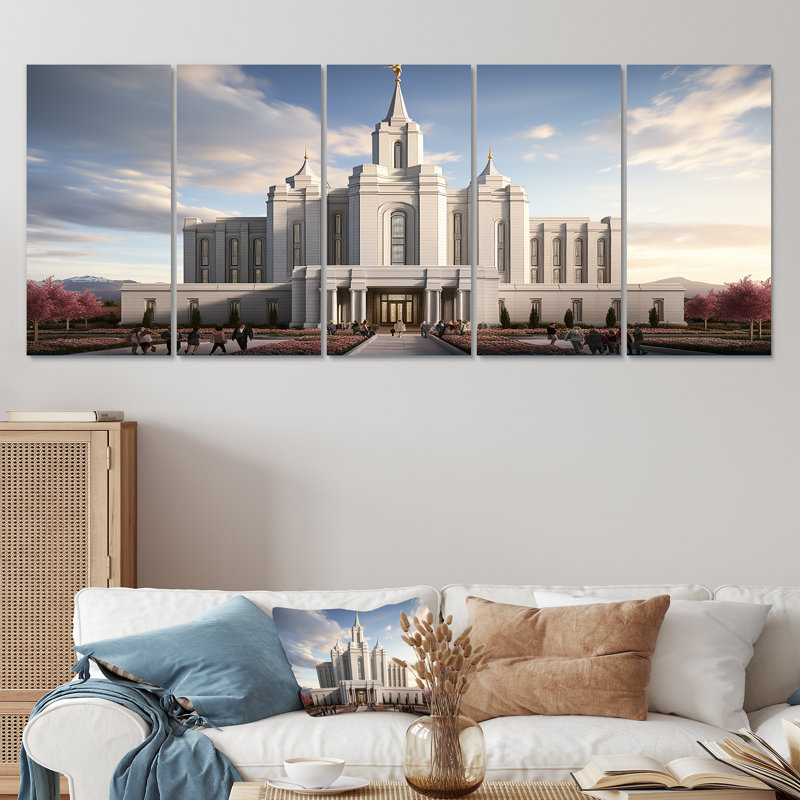 «Sunset Mass - Church», ensemble de 5 pièces d'art mural, H 32 po x l 80 po