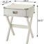 Table d'appoint carrée blanche avec tiroir pratique et style rustique pour le salon - Un ajout à votre décor