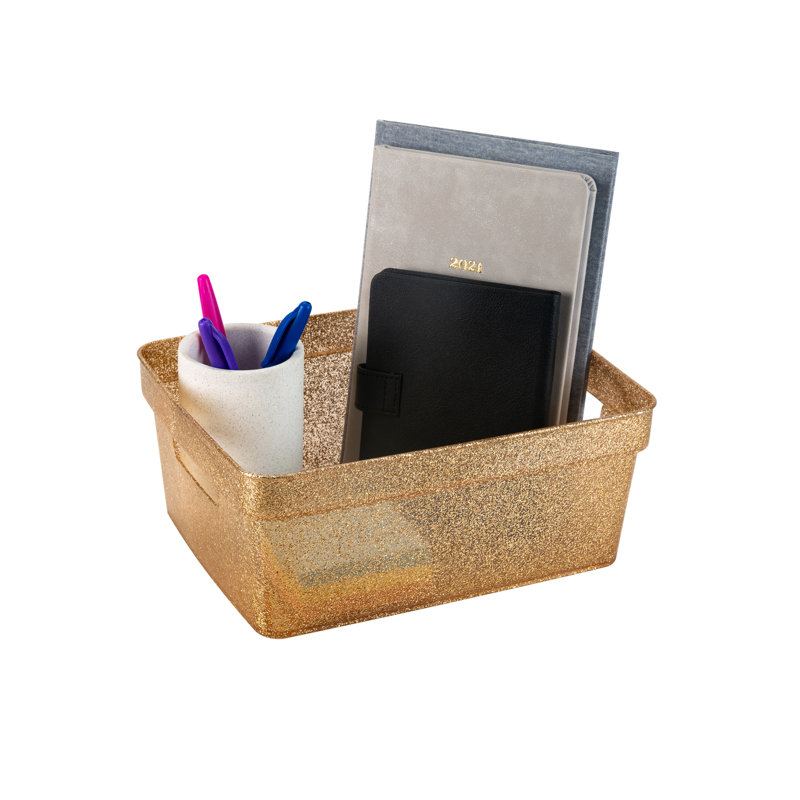 Ensemble de 3 bacs en plastique Everly Quinn, Or