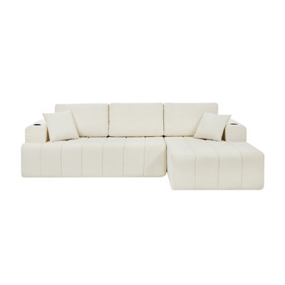 108" L Shaped Couch, Modular Sectional Sofa With Chaise, Cloud Boneless Couch With Deep Seat & Removable Pillow