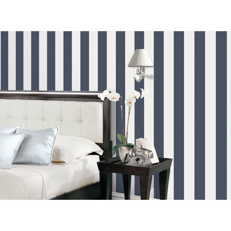 Angelo 10m x 53cm Matte Wallpaper Roll, Navy/White