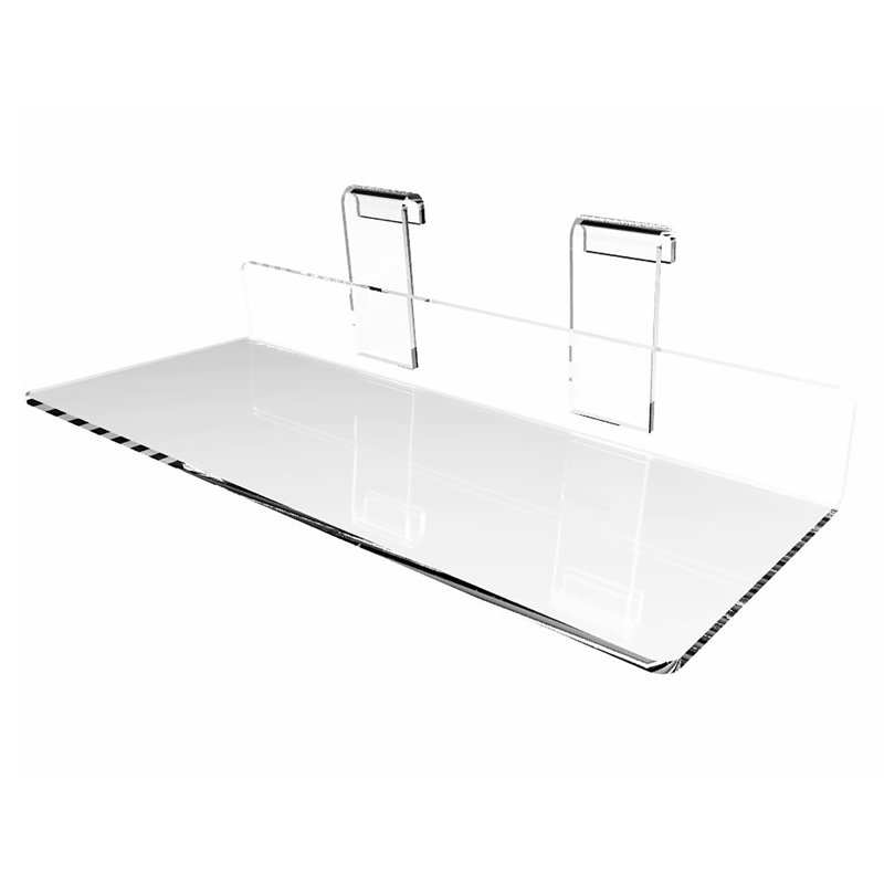 Gridwall Grid Panel 4" x 10" Flat Clear Plexiglass Acrylic Shoe Shelf