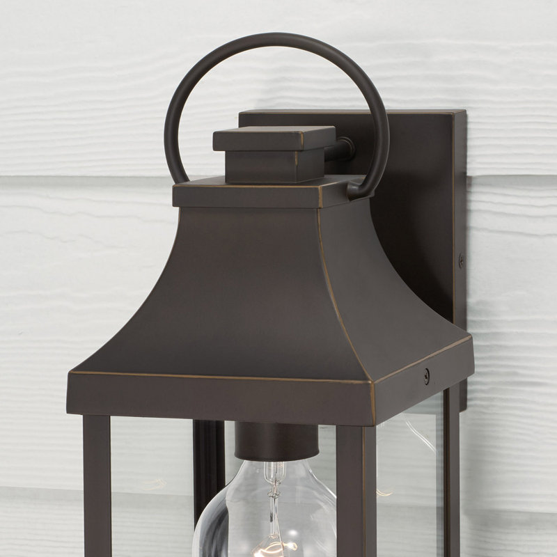 Petite lanterne murale d'extérieur 1 lumière l 6 "x H 17" Adela Davida avec verre transparent, Bronze huilé