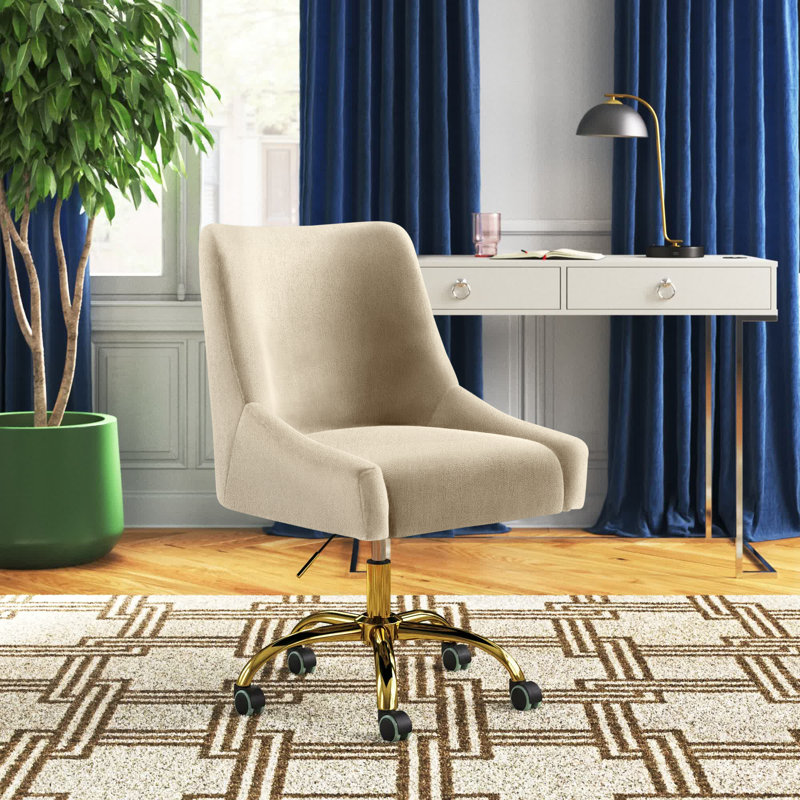 Westlyn Task Chair with Velvet and Double Wheel, Tan, Velvet