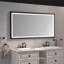 Miroir de salle de bain 72 x 48 pouces à DEL avec cadre en aluminium, miroir de meuble-lavabo mural, anti-buée, mémoire, 3 couleurs, réglable en continu-561182781