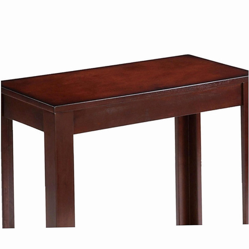 Table d'appoint / table basse en bois de 24 pouces de hauteur, design traditionnel, bois de cerisier foncé, Brun