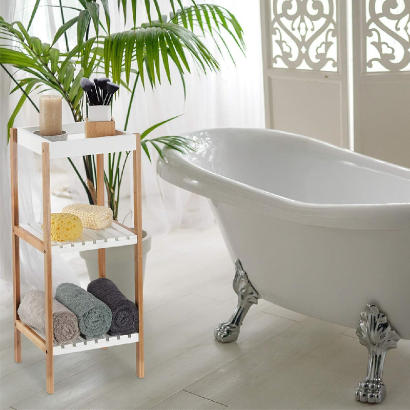 Solid Wood Freestanding Bathroom Shelves