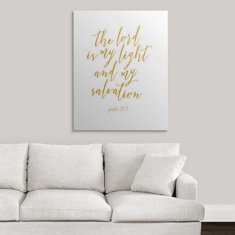« Psaume 27:1, art textuel », art textuel, H 10 po x l 8 po x P 1,5 po, Toile