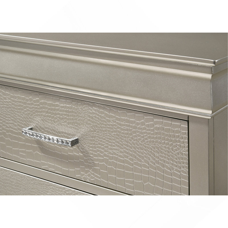 Mobilier de chambre à coucher 5 tiroirs 5 pièces, Beige