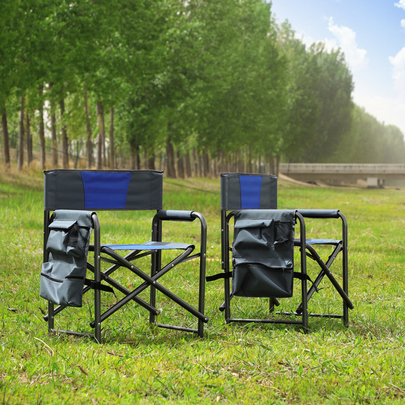 2 chaises légères avec poches de rangement - surdimensionnées pour le camping en plein air