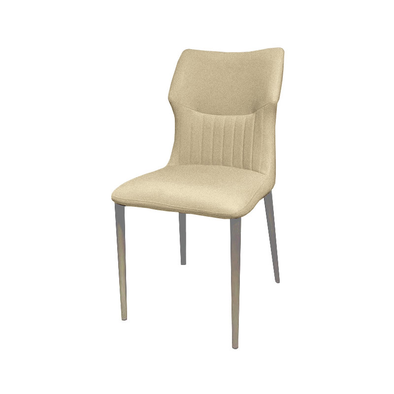 Algol 44cm H Velvet Upholstered Side Chair, Beige, Beige