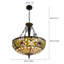 Luminaire suspendu de style antique en vitrail inversé de 20 po de largeur