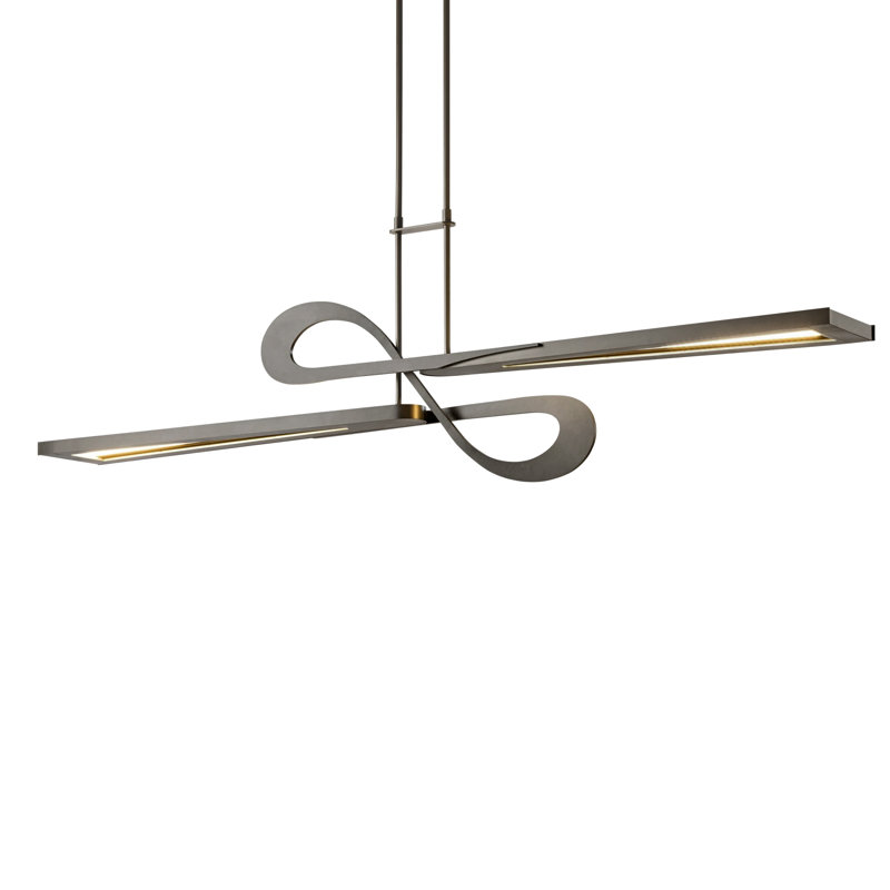 Switchback Kitchen Island Geometric LED Pendant, Natural Iron
