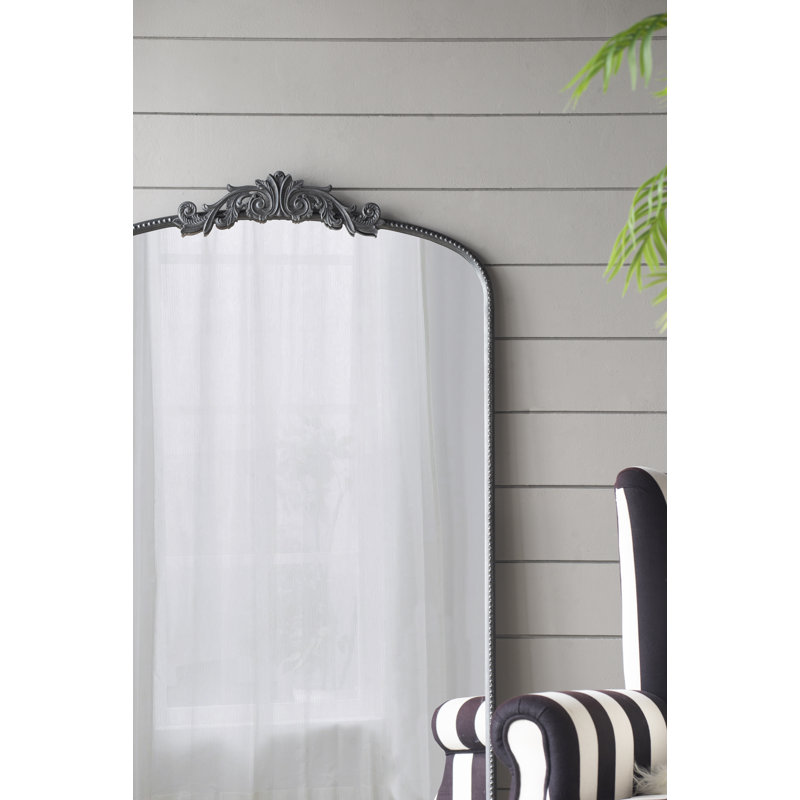 Full Length Arched Wall Mirror with Metal Frame