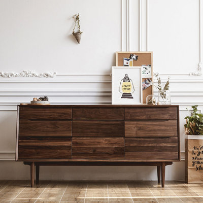 Armoire de rangement en noyer avec tiroirs